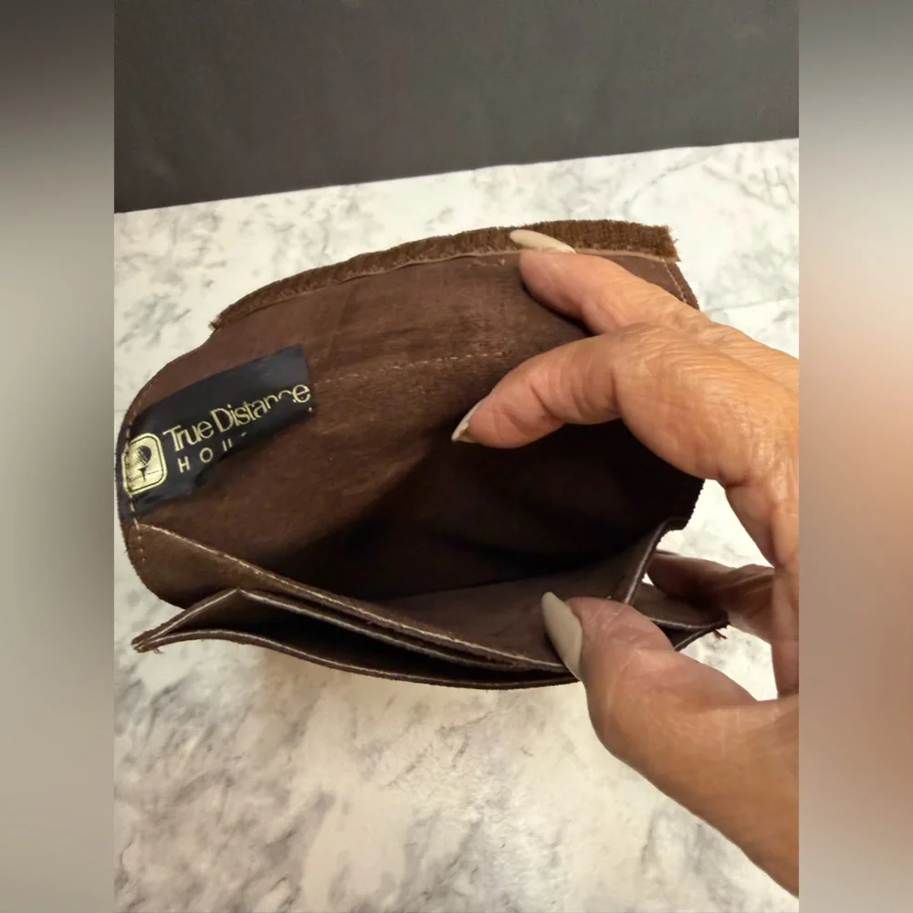 VTG 1985 -2002 Houston Open TPC The Woodlands Brown Suede Valuable Golf Pouch